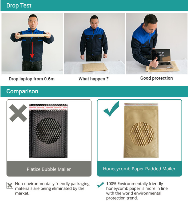 Environmentally 100% Paper Padded Mailer Cushion Shockproof Biodegradable Envelope