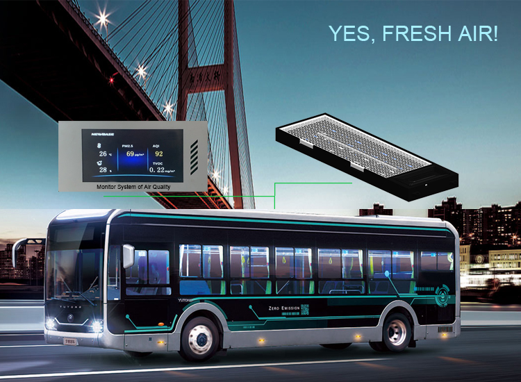 IP43 PP Plastic Bus Air Purifier Personalized For TVOC Cleaning