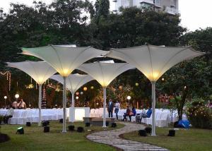 China Electric Sunshade Tulip Umbrella 6*6m Elegant Steel Frame Structure wholesale