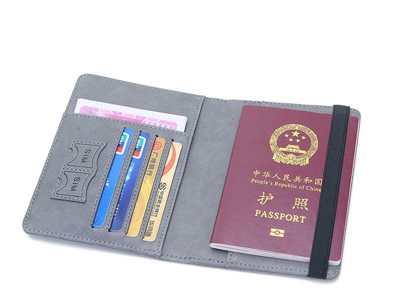 Customized Pattern Minibook Passport Holder Rfid Blocking Travel Wallet for Credit Card