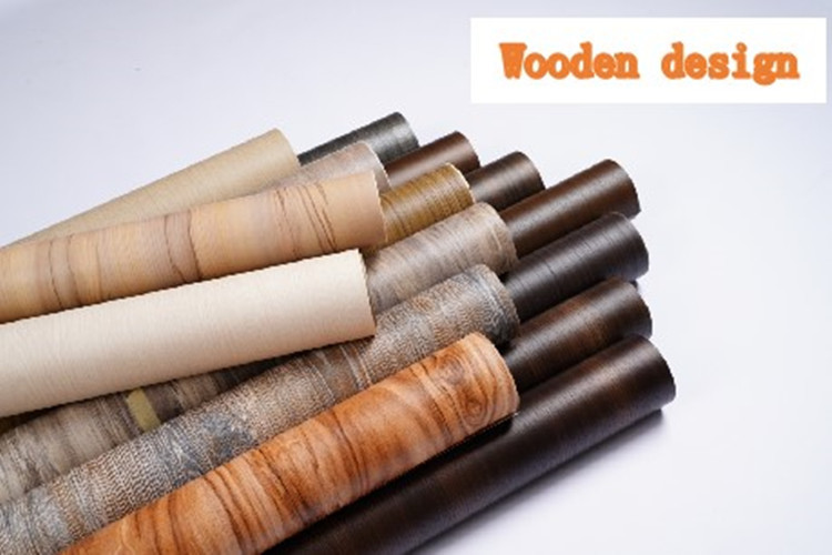 3 Strip Oak Wood Grain Decorative Laminate Film 1.2mm self adhesive vinyl for furniture