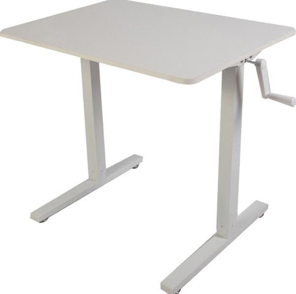 Commercial Furniture Minimalist White Wooden Manual Standing Desk for Classroom