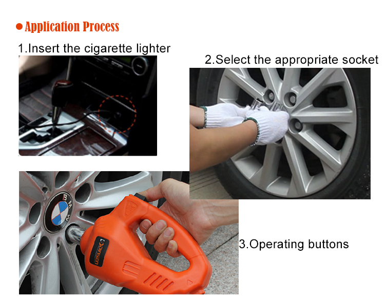 Portable Strongest Corded Impact Wrench 225*92*147mm Sleeves Adjustable