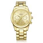 24k Gold Brass Wrist Watch , Quartz Japan Movt Womens Watch Water Resistant