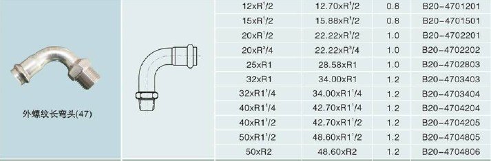 press fitting-V Type male elbow stainless steel