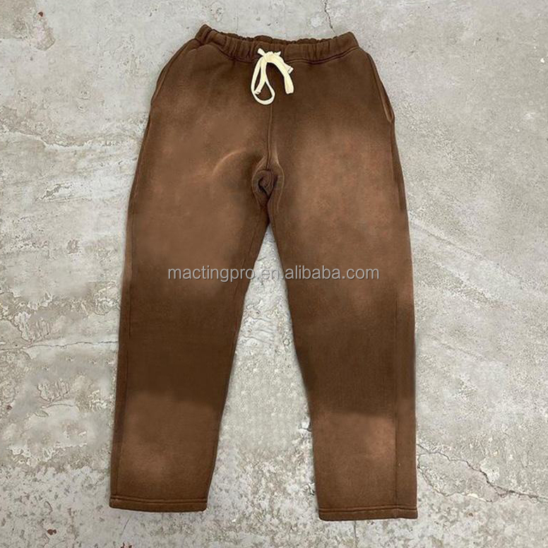 Stylish Men's Cotton Zipped Destroyed Sun Faded Hoodie and Sweatpants Set for Jogging