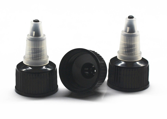 24mm Plastic Packaging Cosmetic Black Twist Off Cap For Gel Bottle