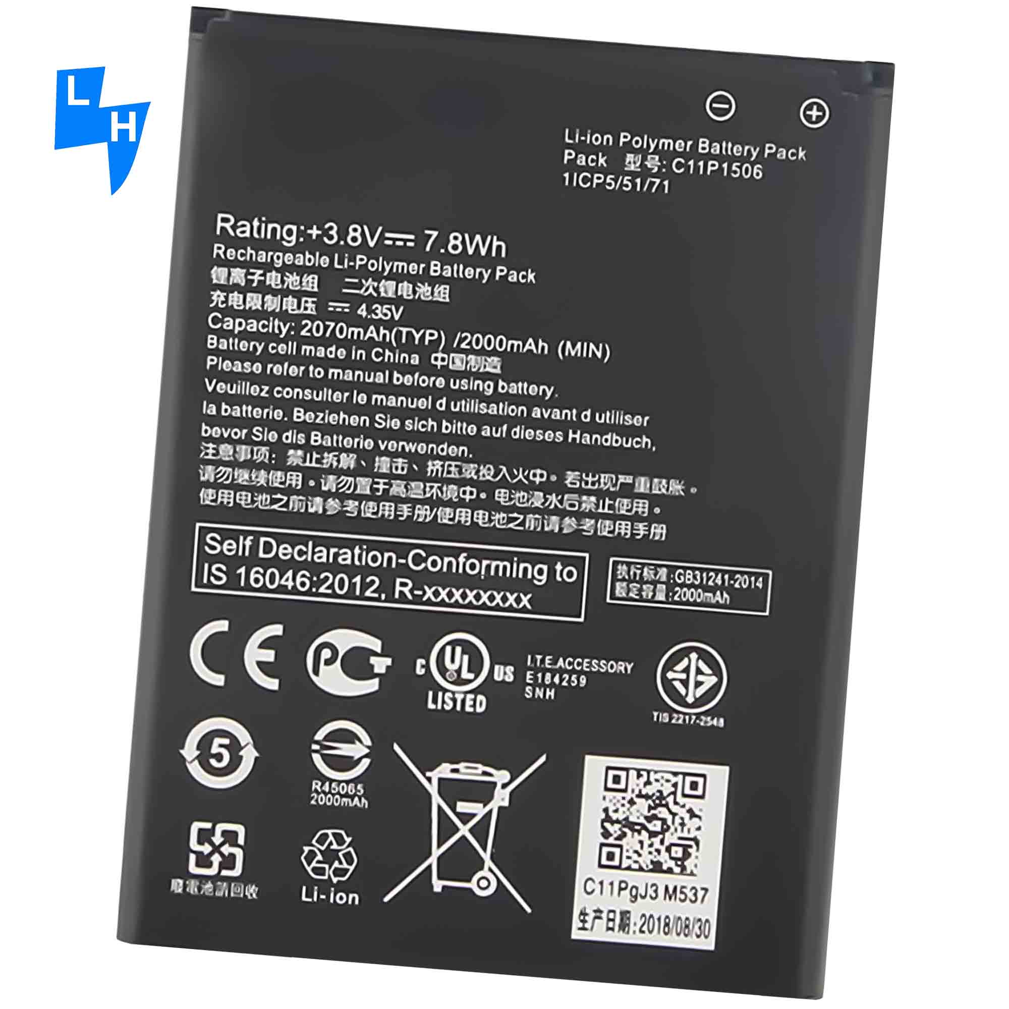 Live Zenfone Go G500TG Z00YD ZC500TG Z00VD Lithium Polymer Battery 2070mAh 4.35V for ASUS