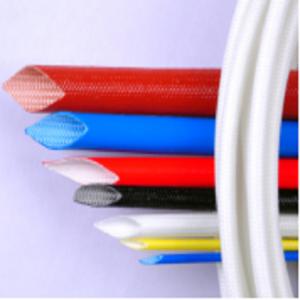 China 2.0mm Silicone Rubber Fiberglass Sleeving Insulating Protection Glass Fiber Sleeving wholesale