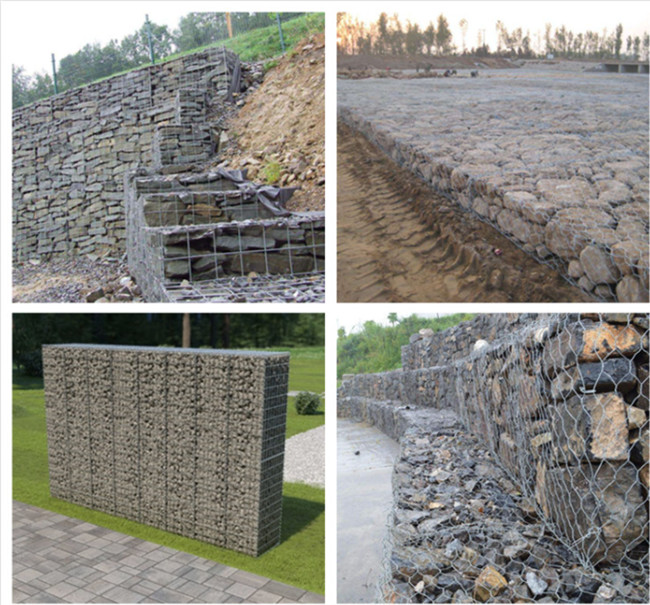 4.5mm 3x1x1m Galvanized Gabion Boxes Hex Wire Cages For Rock Retaining Walls