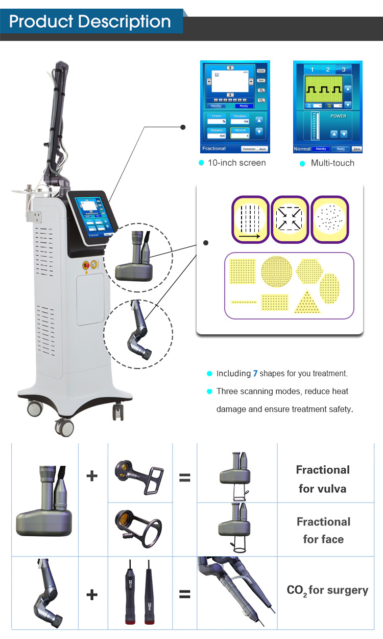 Fractional CO2 Laser Vaginal Tightening Machine , Air Cooling CO2 Laser Beauty Equipment