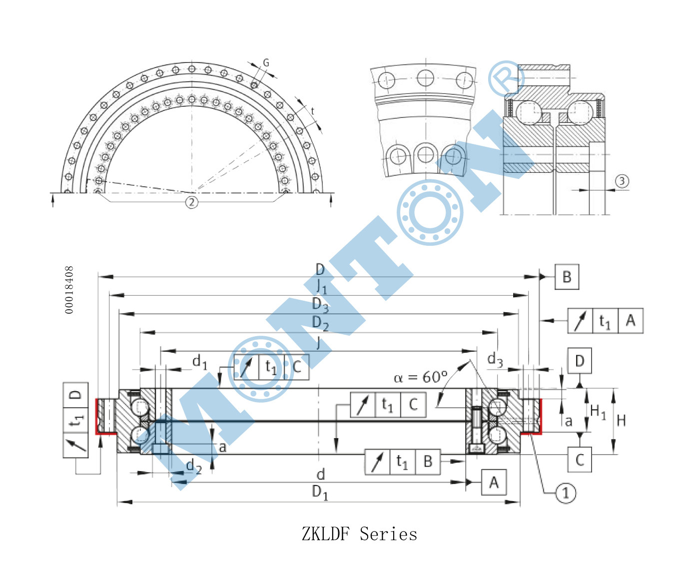 ZKLDF395  turntables flanged slewing rings manufacturer 
