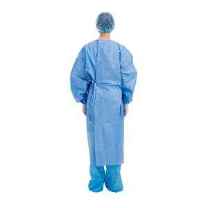 China Sterile 25GSM Disposable Medical Clothing , Blue Disposable Isolation Gowns wholesale