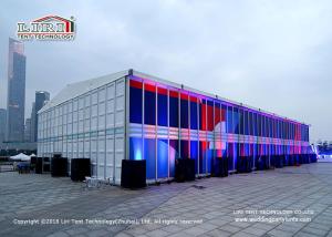 China China 20x45m Glass Walls Double Decker Tents For Car Launch Events wholesale