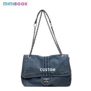 China Cloth Denim Women's Tote Bags Big Capacity Vintage Style Ladies Fashion Shoulder Bags wholesale