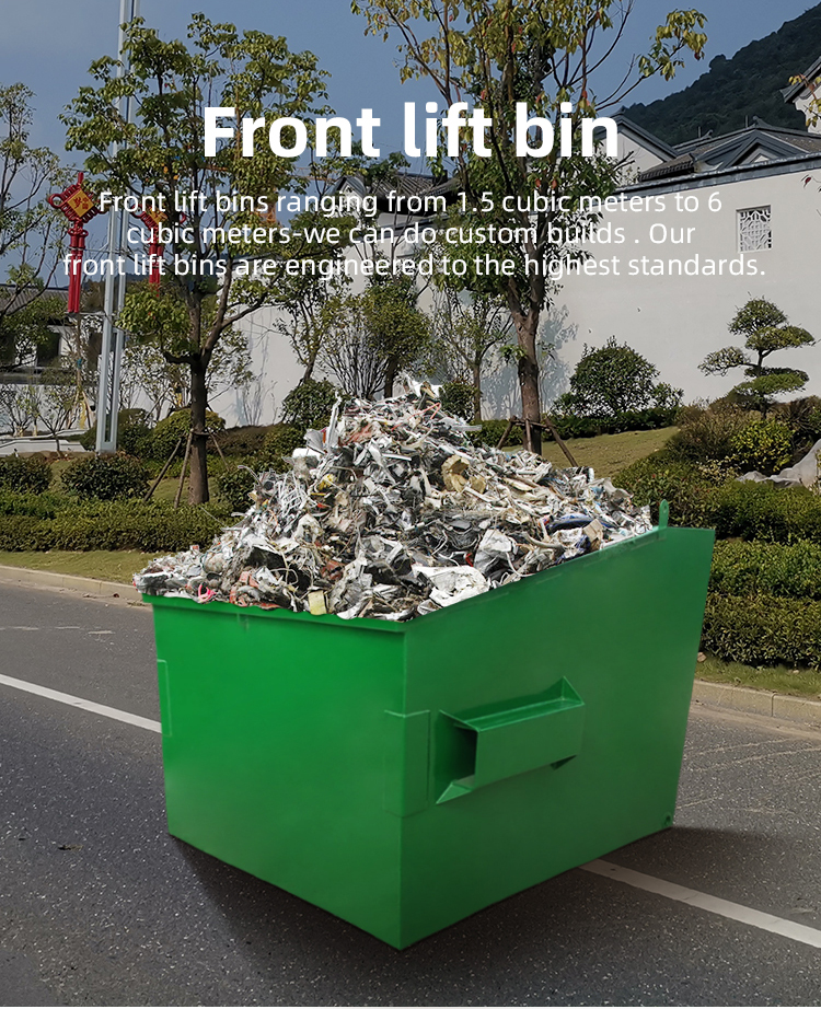 Waste Treatment Front Lift Bin Skip Bins Front Load Garbage Bins Customized