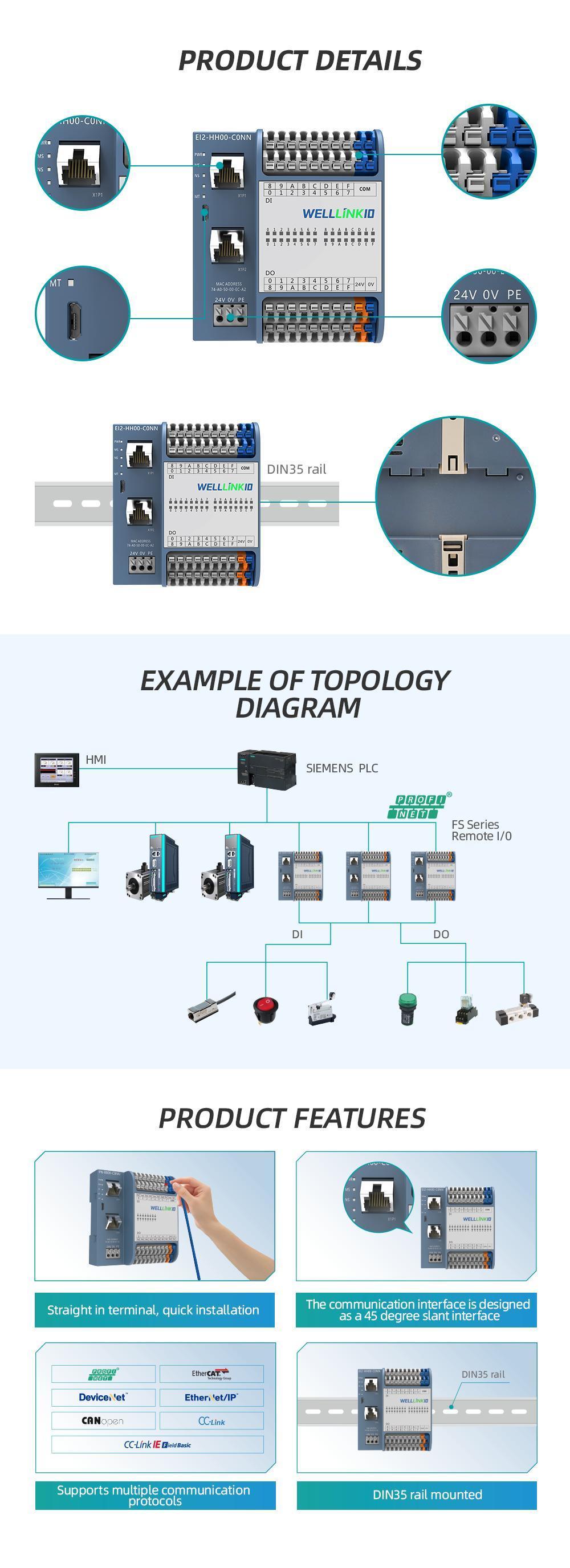 Digital Quantity Module, Decowell Ethercat I/O Module, 32do (NPN) , for PLC