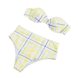 China Tiered Layer Tie a Knot Front Top With Low waist Bikini swimsuit high cut wholesale