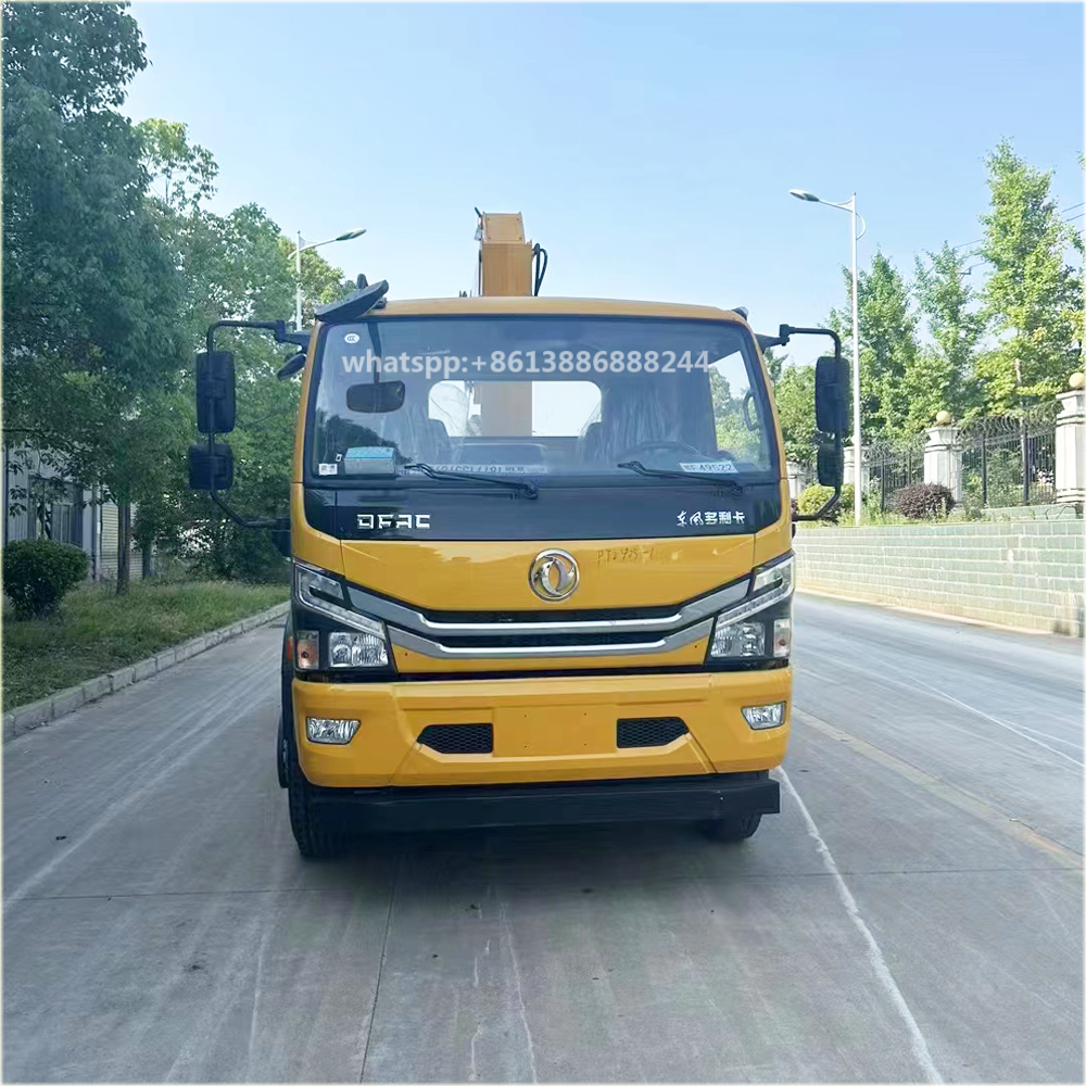 Factory Hot Selling Pair Function DFAC Flat Wrecker With Crane Tow Truck With Crane Road Rescue Trailer With Crane