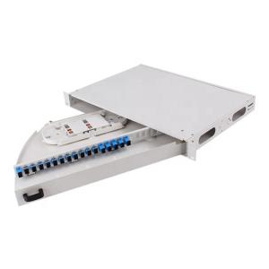 China 12 Port SC LC 19″ 1U Fiber Enclosure Rack Mount Cold Rolled Steel Plate Material wholesale
