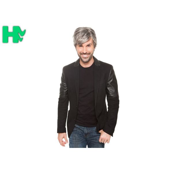 New Arrival Friendly Best Selling Men MaleShort Synthetic Hair Wigs With Side Bang