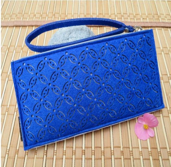 high quality reasonable price promotional felt purse factory with various color