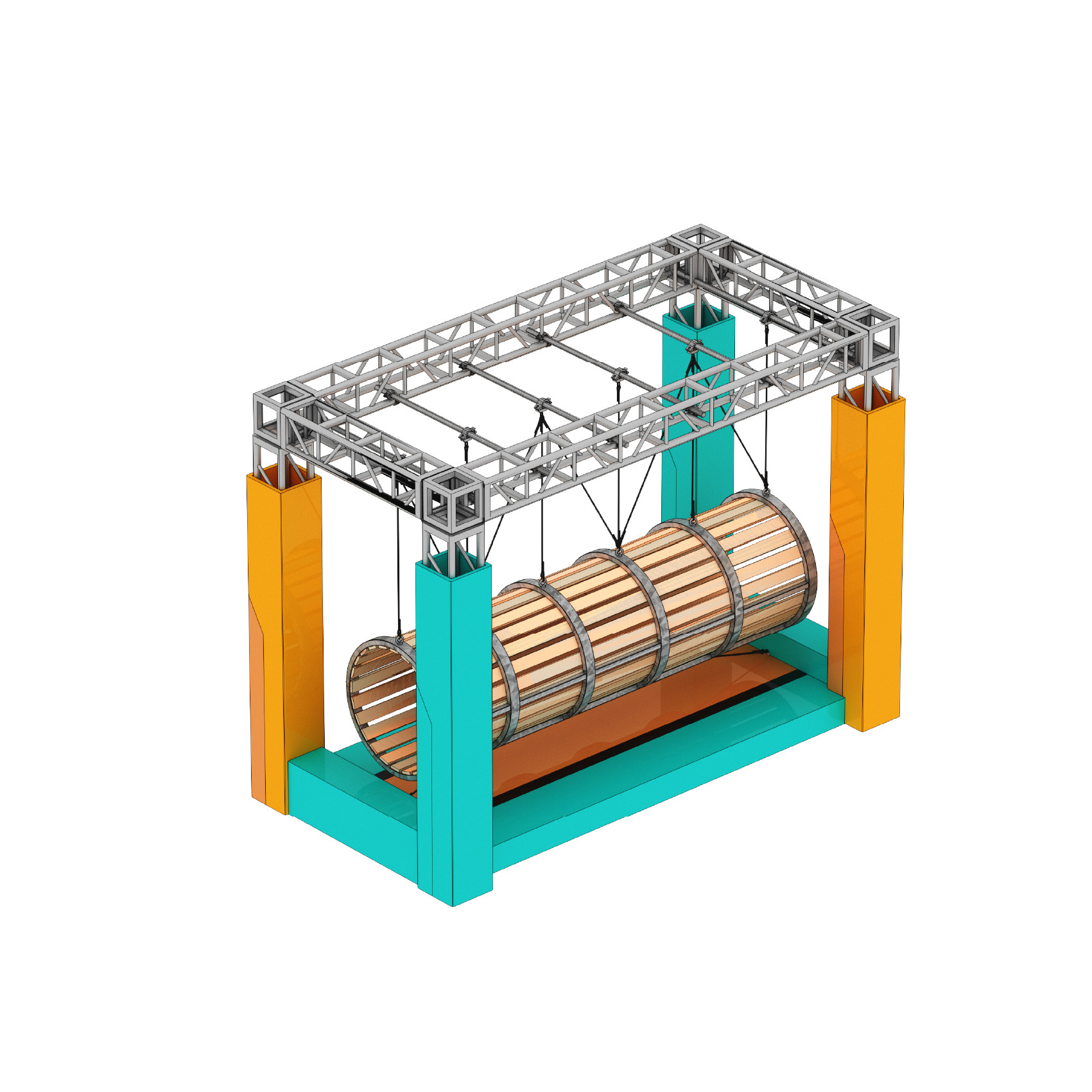 Multiple Color Playground Ninja Course , Obstacle Course Playground Equipment