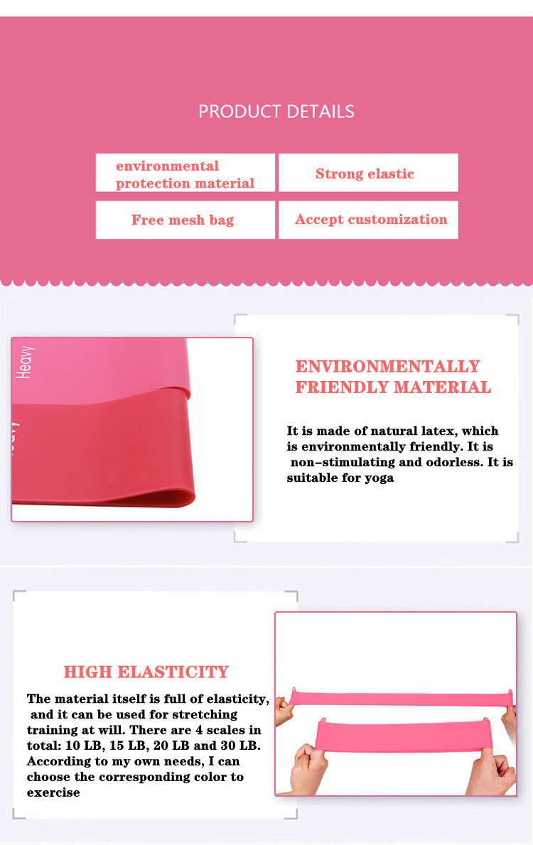 600mm Stretchy Resistance Bands Multifunctional For Whole Body Exercise