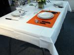 51gsm Disposable Paper Table Covers , SGS 3Ply Orange Paper Tablecloth For