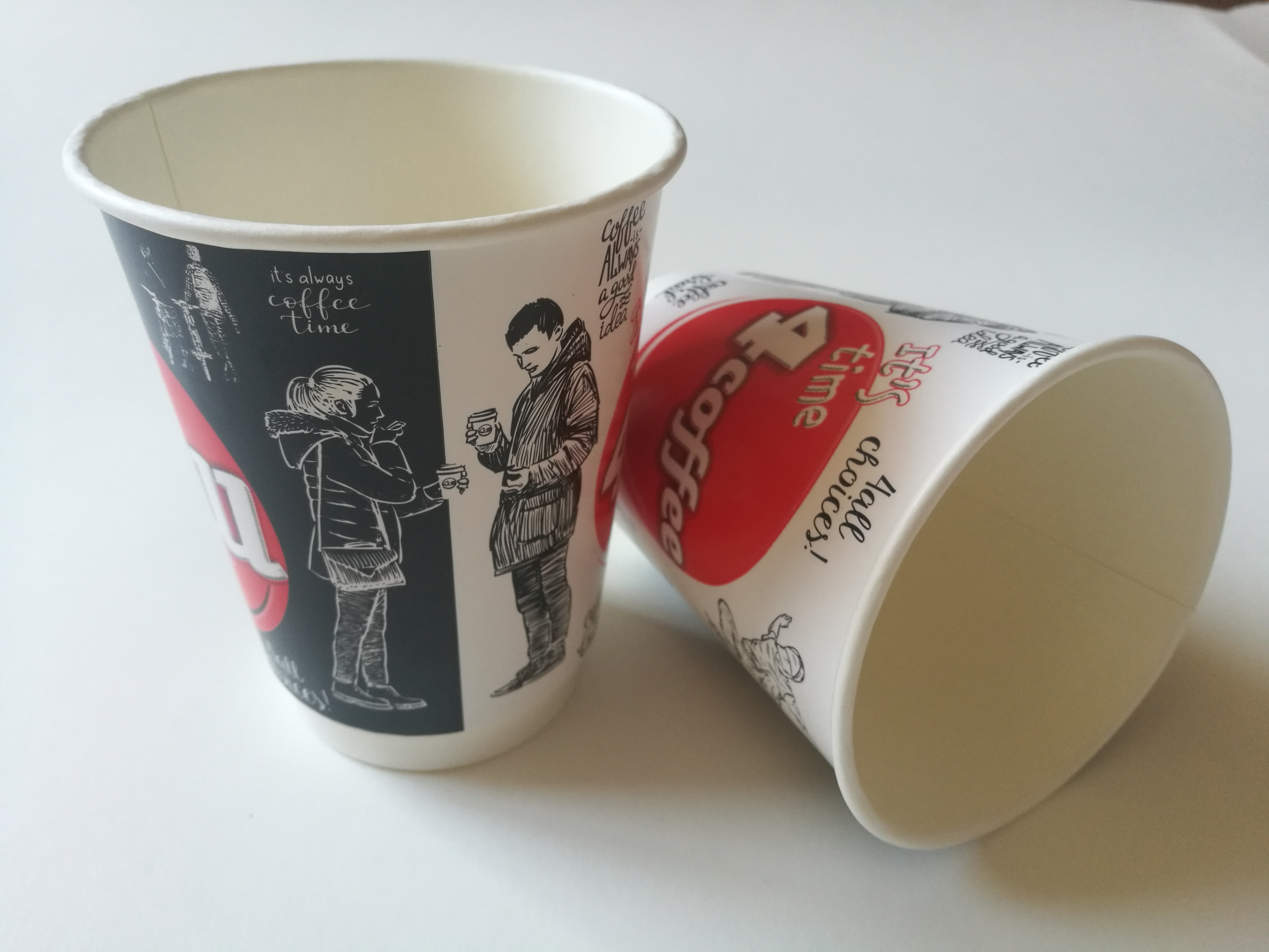 8oz,12oz,16oz customized double wall paper cup printed disposable paper cup for coffee