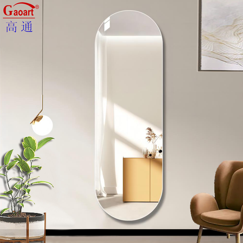 Modern Stylish Metal Hotel Bathroom Glass Beveled Mirror for Home Decoration