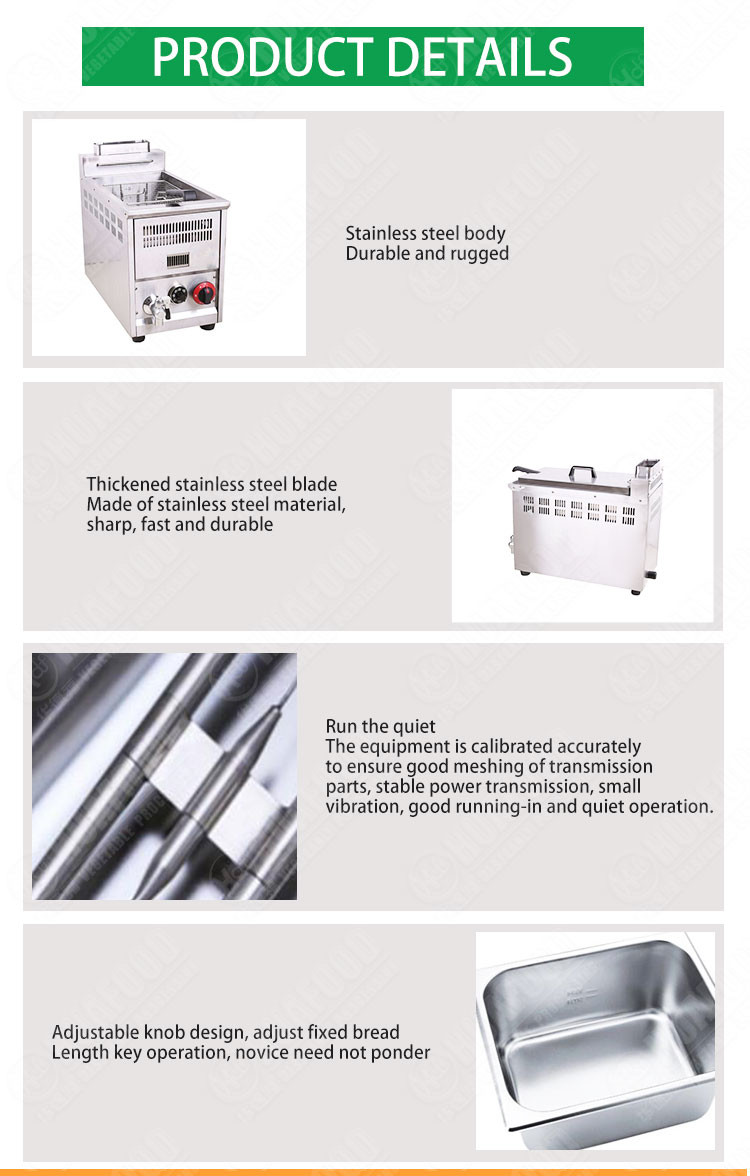 Adjustable 8 Liter Commercial Gas Deep Fryer With Temperature Control