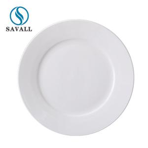 China Savall Round Shape White Ceramic Dinner Plates For Hotel wholesale
