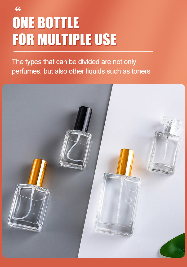 30ml Pocket Spray Bottle Empty Black Luxury Custom Mist Square Glass
