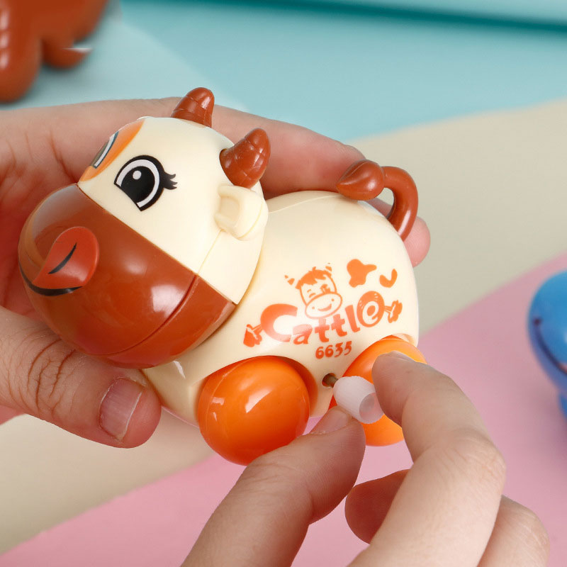 PVC Wind Up Easter Puzzle Toys for Kids Cute Animals Toy Cow Walking Jumping Clockwork Bulk Birthday Gift Party Favors