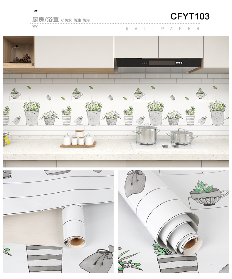 Marble Pattern 3D Wallpaper for Kitchen Wall Decor Wallpapers Roll