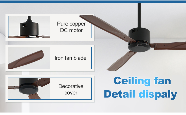 App-Controlled 50" Iron Ceiling Fan with High Volume Air Flow and Remote Control