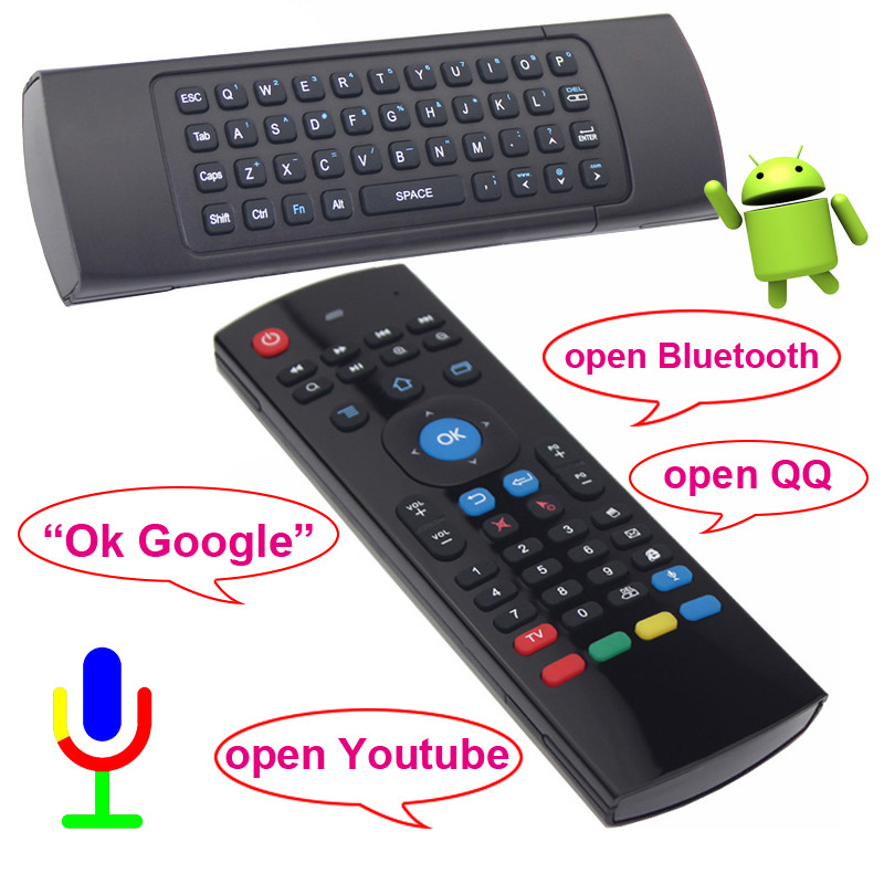 Voice Remote Fly Air Mouse Android IR Learning IR Copy Function For Smart TV Box