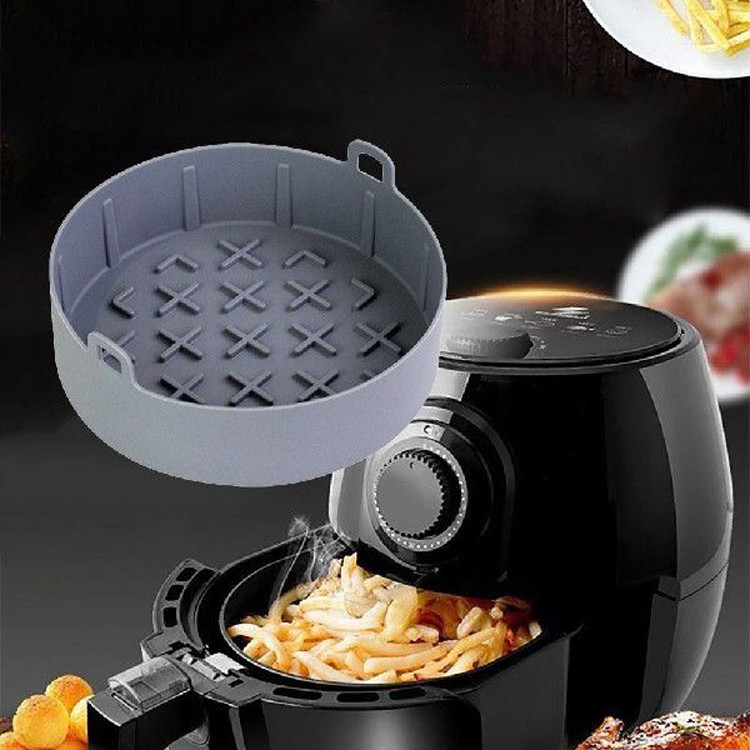 Food Safe Silicone Kitchen Tool Easy Cleaning Air Fryer Pot Liners Reusable Basket