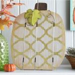 Pumpkin Shape Thanksgiving Wooden Plank Plaque , MDF Wood Plank Wall Art