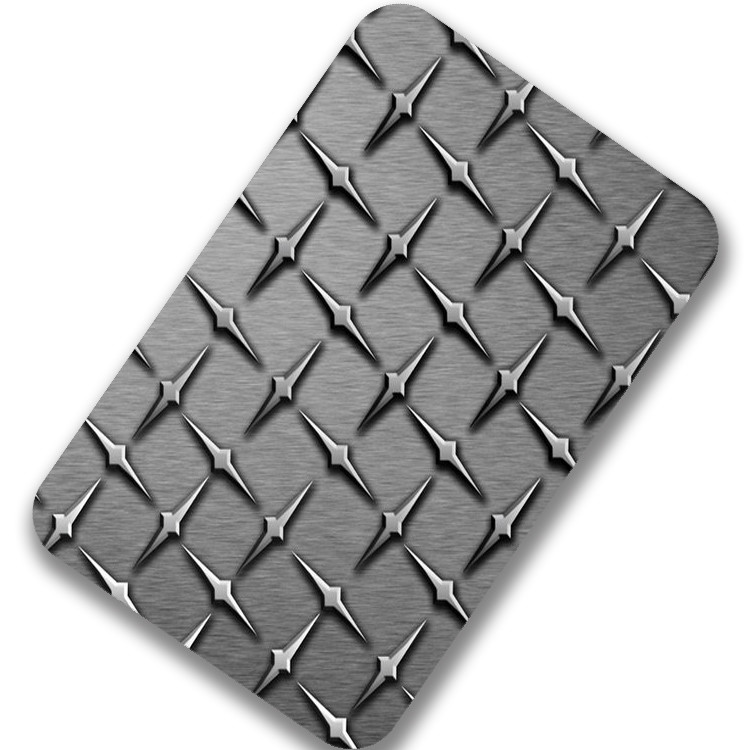 Checkered 430 Stainless Steel Sheet 0.3-12mm Decorative Stainless Steel Panels 4x8