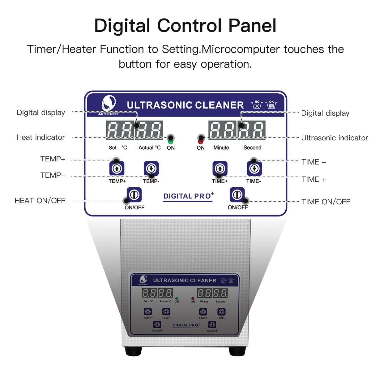 JP-010S SUS304 2L 600w Bench Top Ultrasonic Cleaner