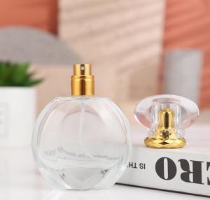 China SGS Round Transparent Perfume Bottle 50ml 60ml Glass Cologne Bottles wholesale