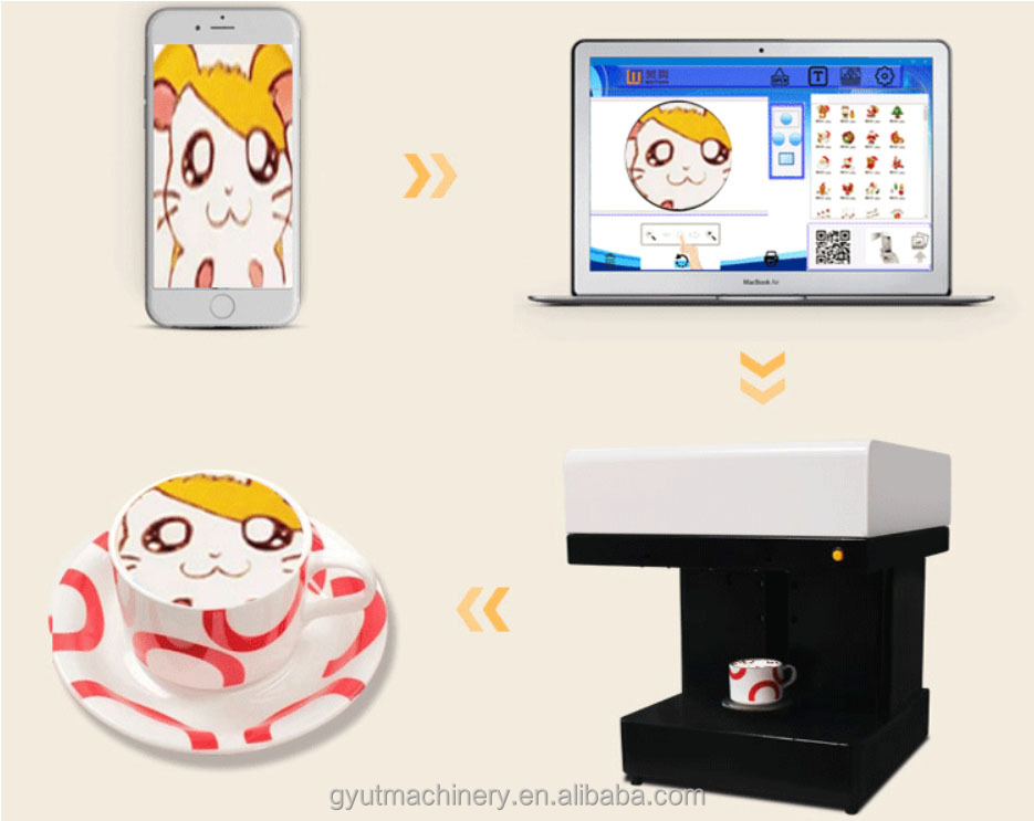 Coffee Printing Function PLC Portable Latte Art Printer Selfie Coffee Printer Machine