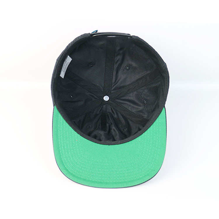 Unstructured Plain Nylon Flat Brim Snapback Hats For Boys Custom 5 Panels