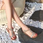BS098 Sandals Women Ladies Shoes Bohemian Style T-Strip Rhinestone Wedge Sandals