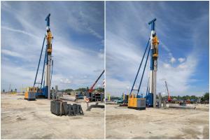 China Hydraulic Hammer Piling Machine , Jack Hammer Pipe Driver No Vibration wholesale