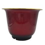 Metal Shiny Plastic Flower Pot with Saucer Together Chinese Style