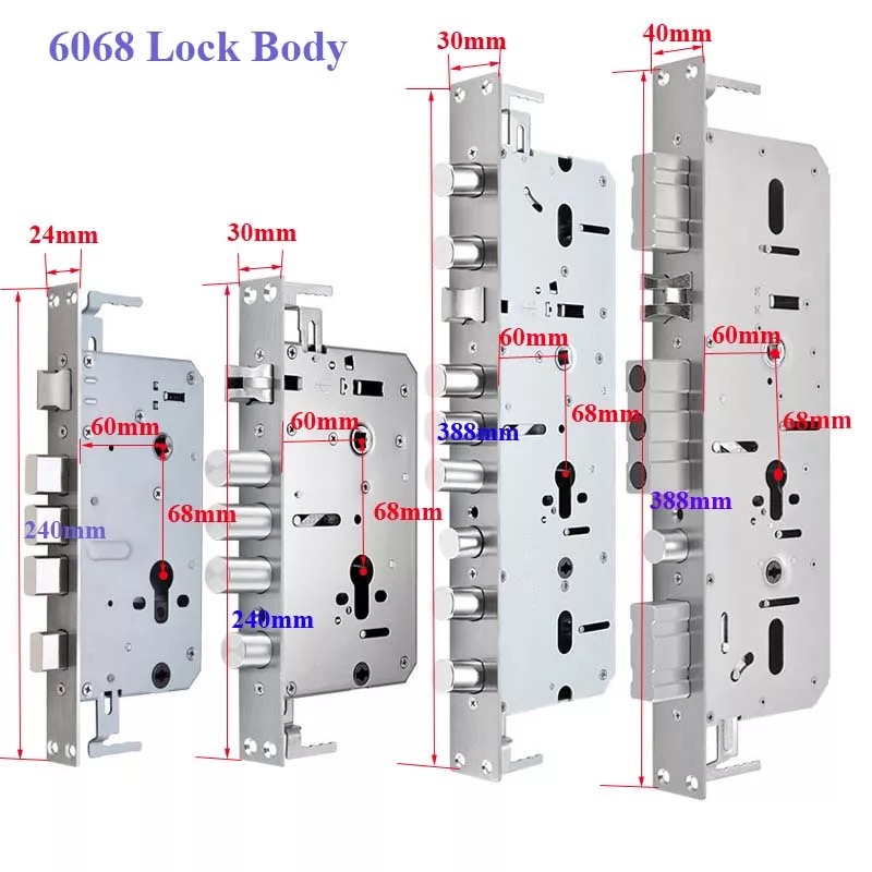 1KG Stainless Steel Door Lock Mortise Electronic Keyless Lock Body for Aluminum Door