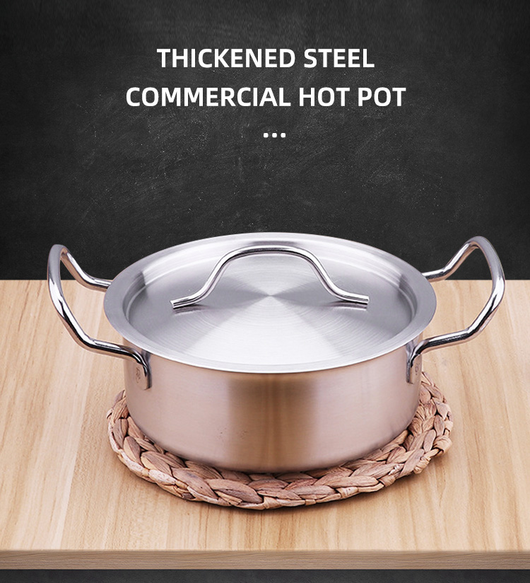 Factory Wholesale Stainless Steel Cooking Soup Stock Pot Thickened Compound Bottom Induction Korean Cookware Cooker Soup Pot